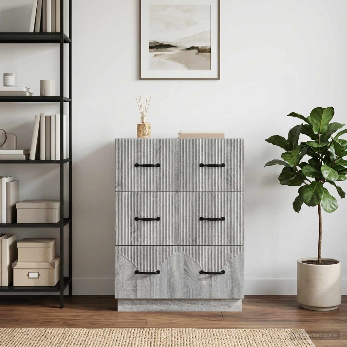 vidaXL Ντουλάπι με Συρτάρια Γκρι Sonoma 66 x 34,5 x 87 εκ.