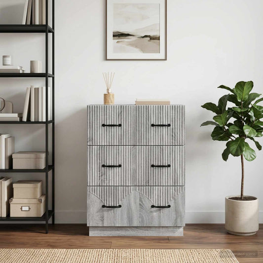 vidaXL Ντουλάπι με Συρτάρια Γκρι Sonoma 66 x 34,5 x 87 εκ.