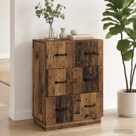 vidaXL Ντουλάπι με Συρτάρια Παλαιωμένο ξύλο 66 x 34,5 x 87 εκ.