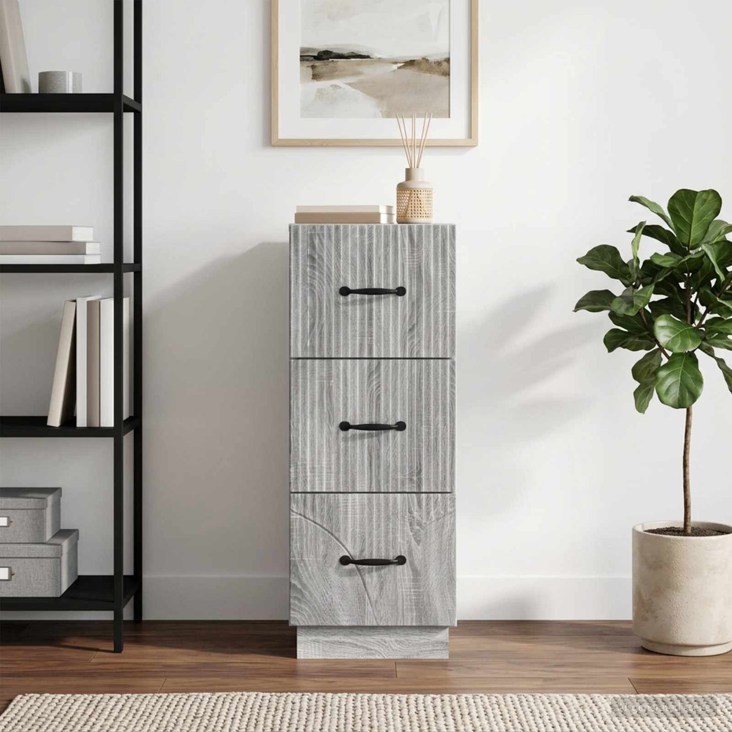 vidaXL Ντουλάπι με Συρτάρια 33 x 34,5 x 87 εκ. Επεξεργασμένο Ξύλο