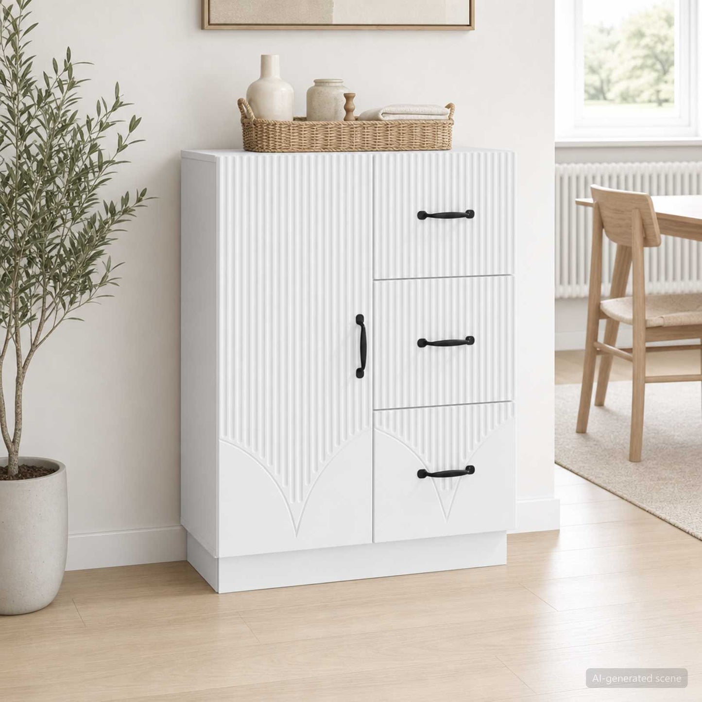 vidaXL Πλαϊνό γραφείο Λευκό 66 x 34,5 x 87 εκ. Επεξεργασμένο Ξύλο