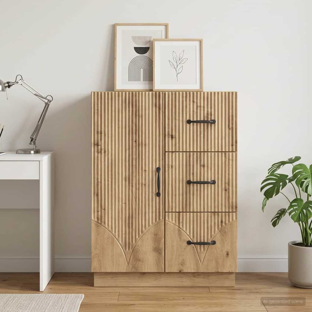 vidaXL Πλαϊνό γραφείο Artisan Δρυς 66 x 34,5 x 87 εκ.