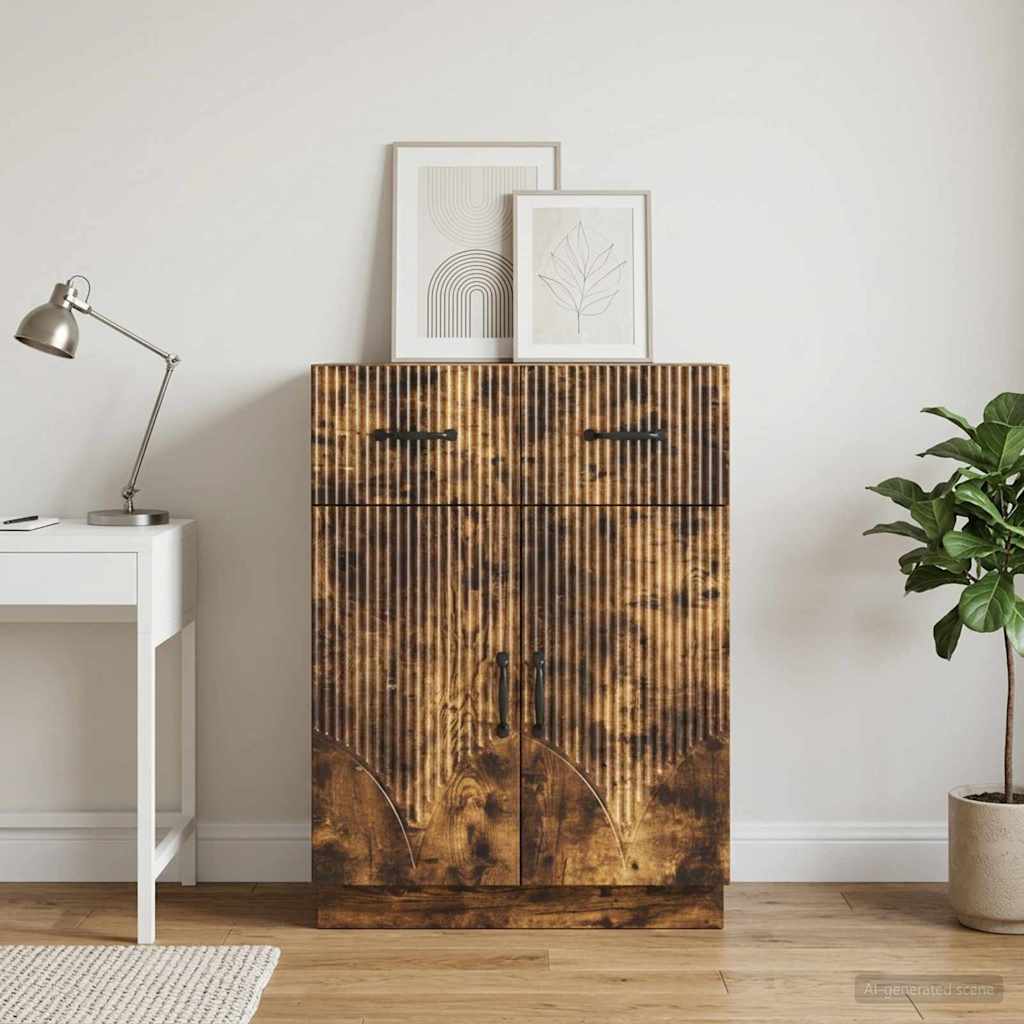 vidaXL Πλαϊνό γραφείο Καπνισμένο Ξύλο Δρυός 66 x 34,5 x 87 εκ.