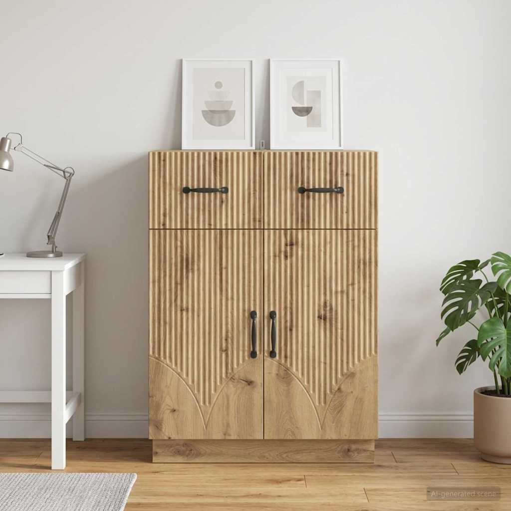 vidaXL Πλαϊνό γραφείο Artisan Δρυς 66 x 34,5 x 87 εκ.