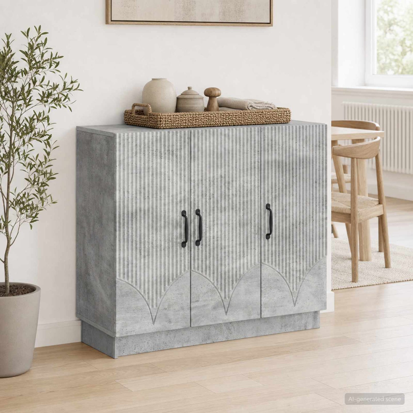 vidaXL Πλαϊνό γραφείο Γκρι Σκυροδέματος 89 x 34,5 x 77 εκ.