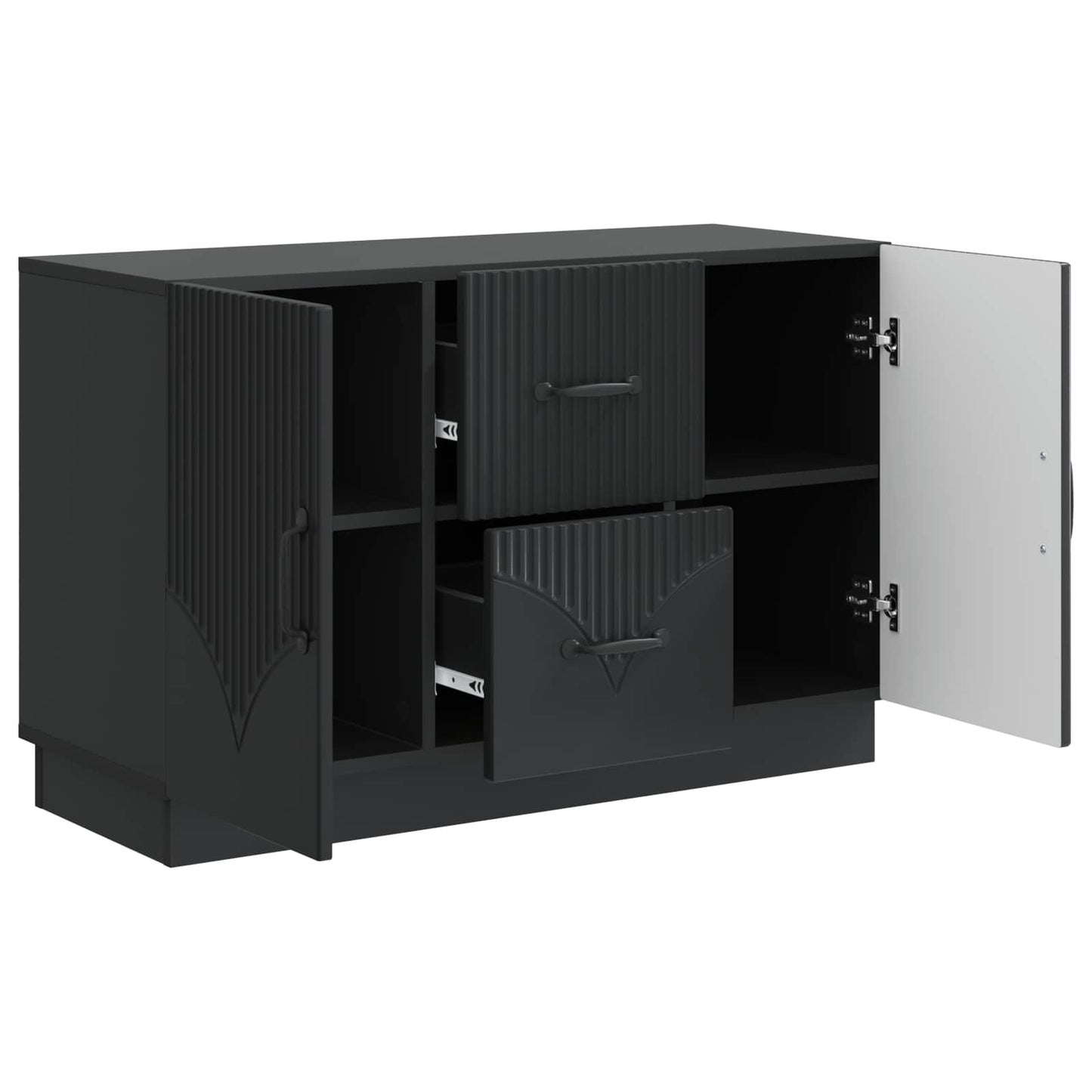 vidaXL Πλαϊνό γραφείο Μαύρο 89 x 34,5 x 57 εκ. Επεξεργασμένο Ξύλο