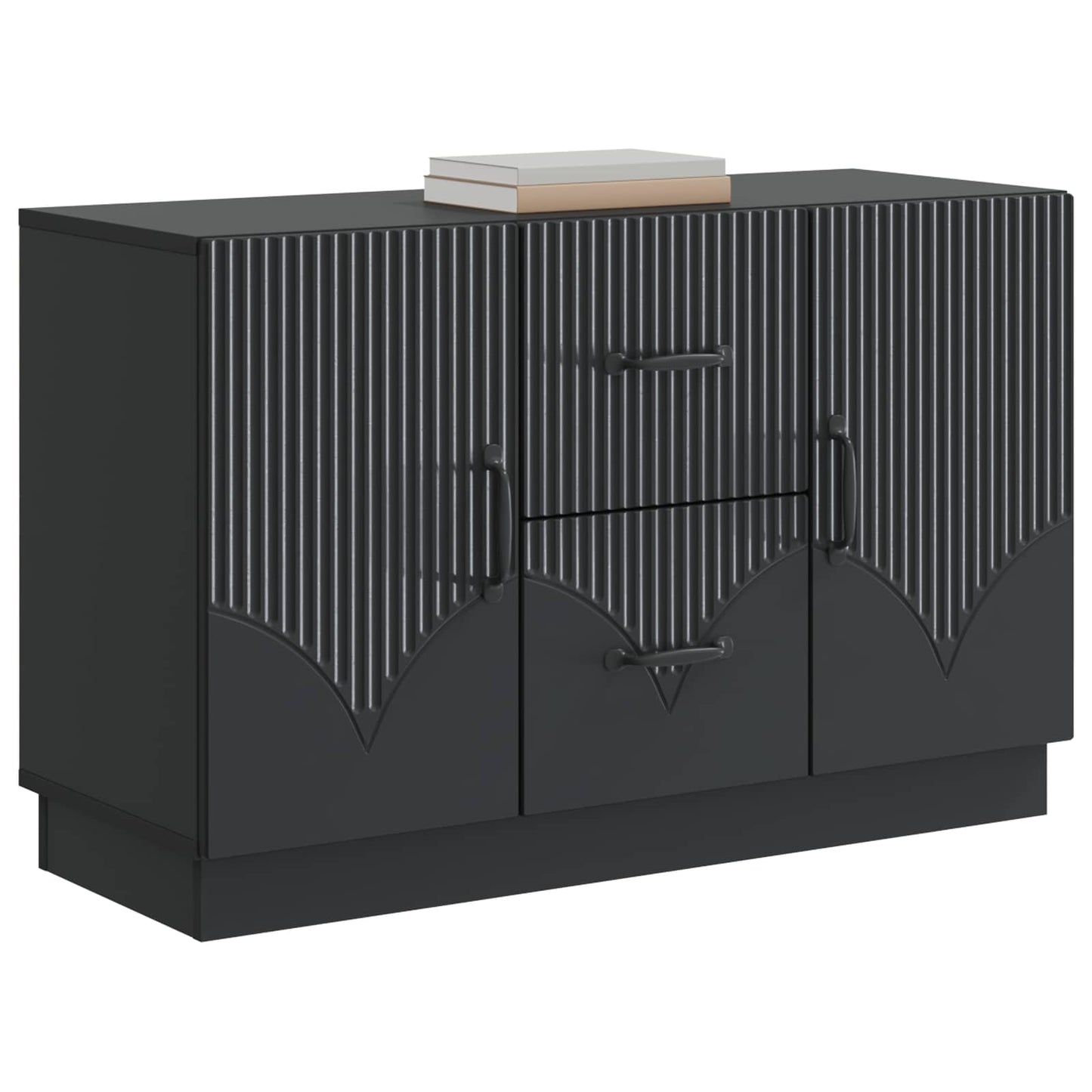vidaXL Πλαϊνό γραφείο Μαύρο 89 x 34,5 x 57 εκ. Επεξεργασμένο Ξύλο