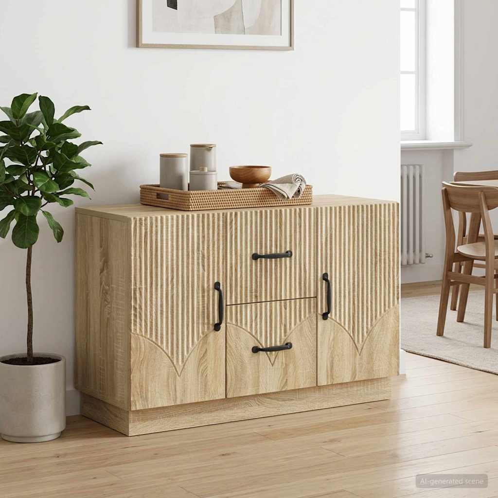 vidaXL Πλαϊνό γραφείο με συρτάρι Sonoma Δρυς 89 x 34,5 x 57 εκ.