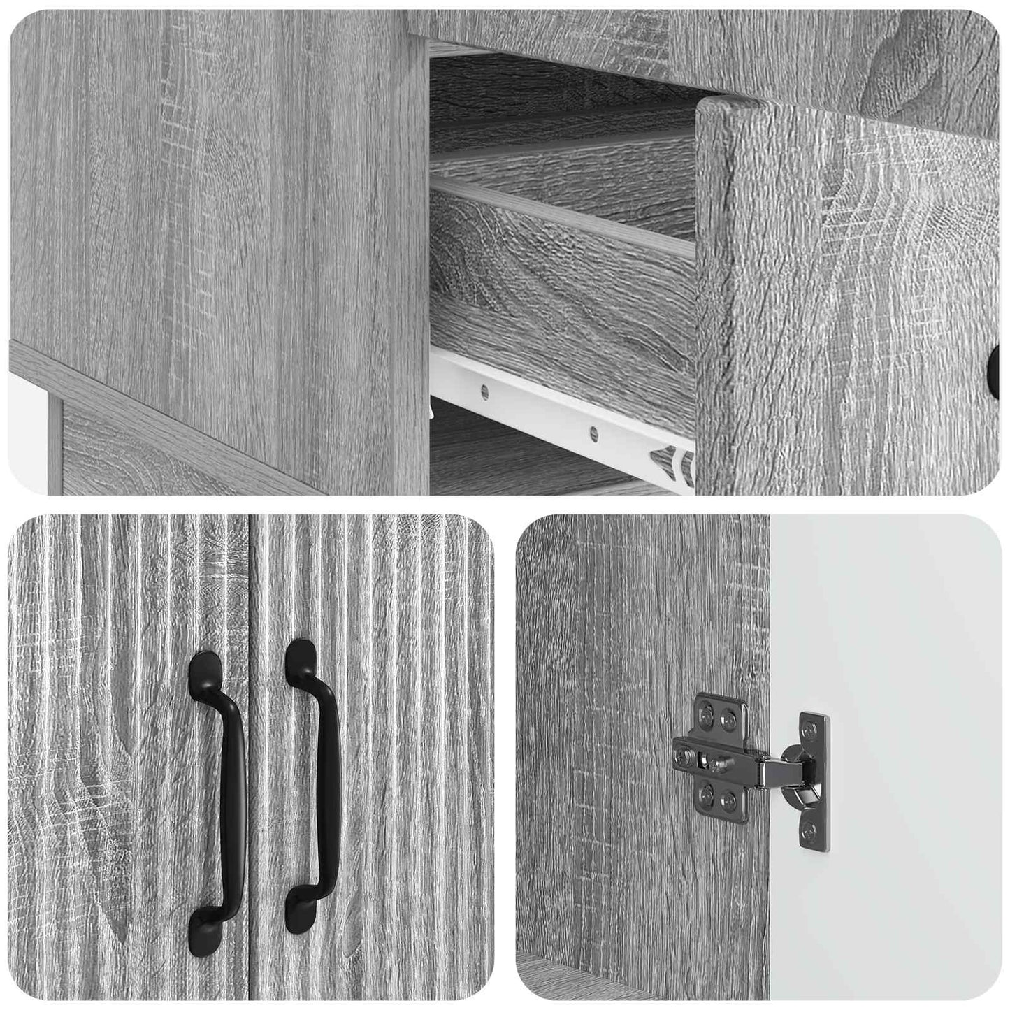 vidaXL Πλαϊνό γραφείο με συρτάρι Γκρι Sonoma 66 x 34,5 x 92 εκ.