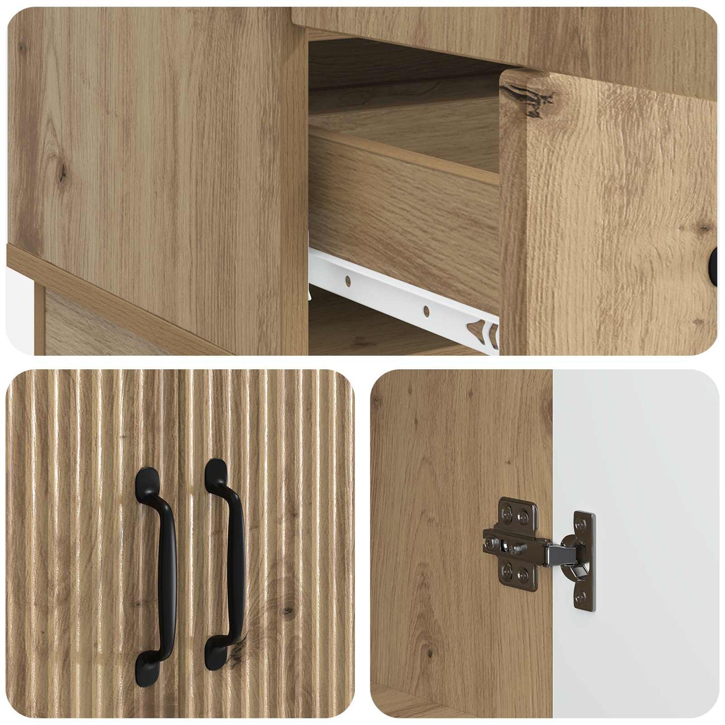 vidaXL Πλαϊνό γραφείο με συρτάρι Artisan Δρυς 66 x 34,5 x 92 εκ.