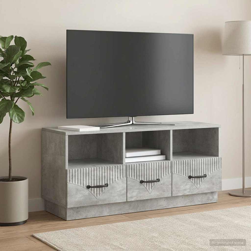 vidaXL Ντουλάπι TV με συρτάρι Γκρι Σκυροδέματος 102 x 34,5 x 47 εκ