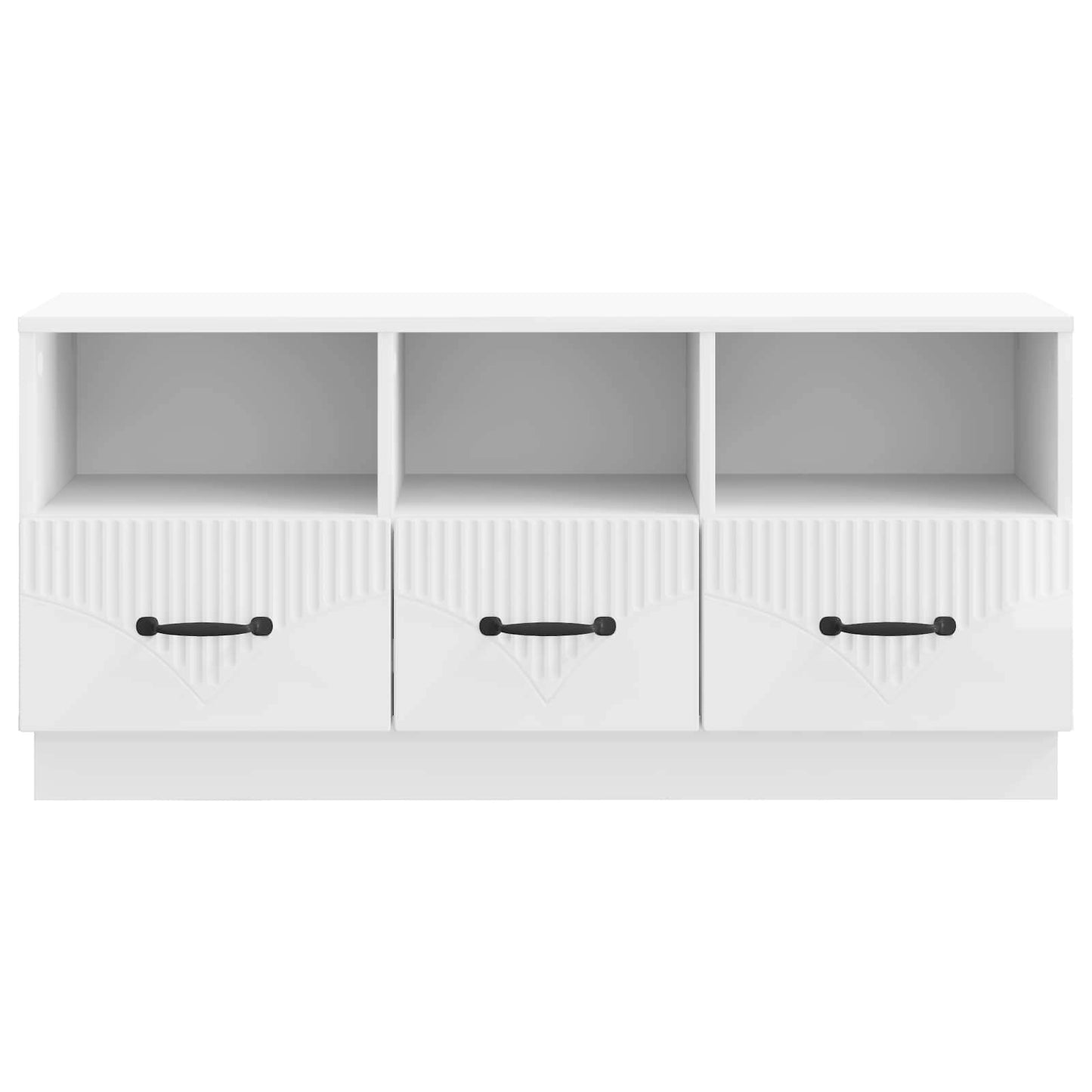 vidaXL Ντουλάπι TV με συρτάρι Γυαλιστερό Λευκό 102 x 34,5 x 47 εκ