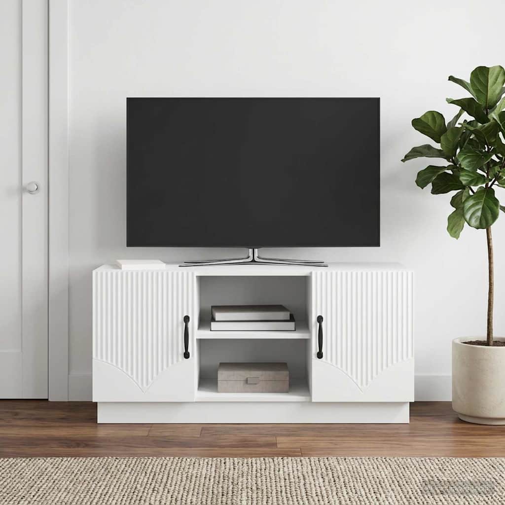 vidaXL Ντουλάπι TV Λευκό 102 x 34,5 x 47 εκ Επεξεργασμένο Ξύλο
