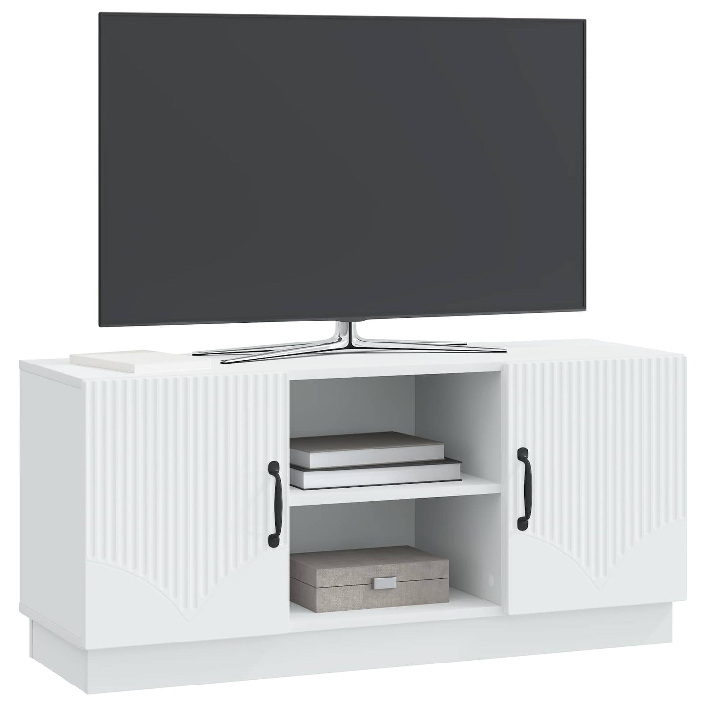 vidaXL Ντουλάπι TV Λευκό 102 x 34,5 x 47 εκ Επεξεργασμένο Ξύλο