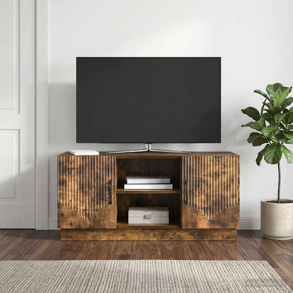vidaXL Ντουλάπι TV Καπνισμένο Ξύλο Δρυός 102 x 34,5 x 47 εκ