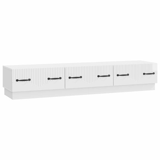 vidaXL Ντουλάπι TV με συρτάρι Γυαλιστερό Λευκό 147 x 34,5 x 27 εκ