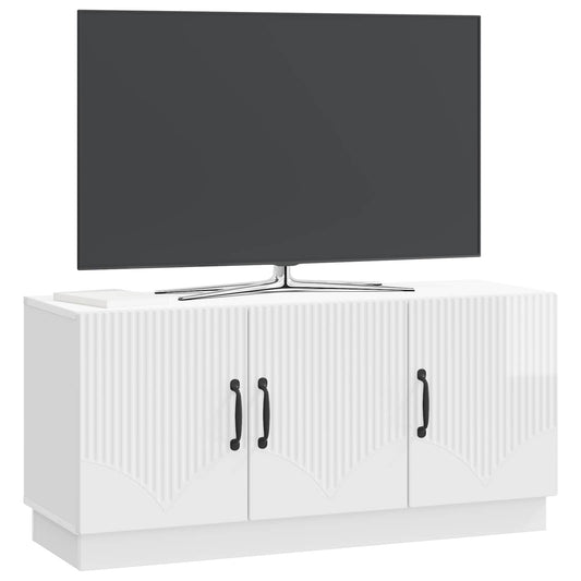vidaXL Ντουλάπι TV Γυαλιστερό Λευκό 99 x 34,5 x 47 εκ