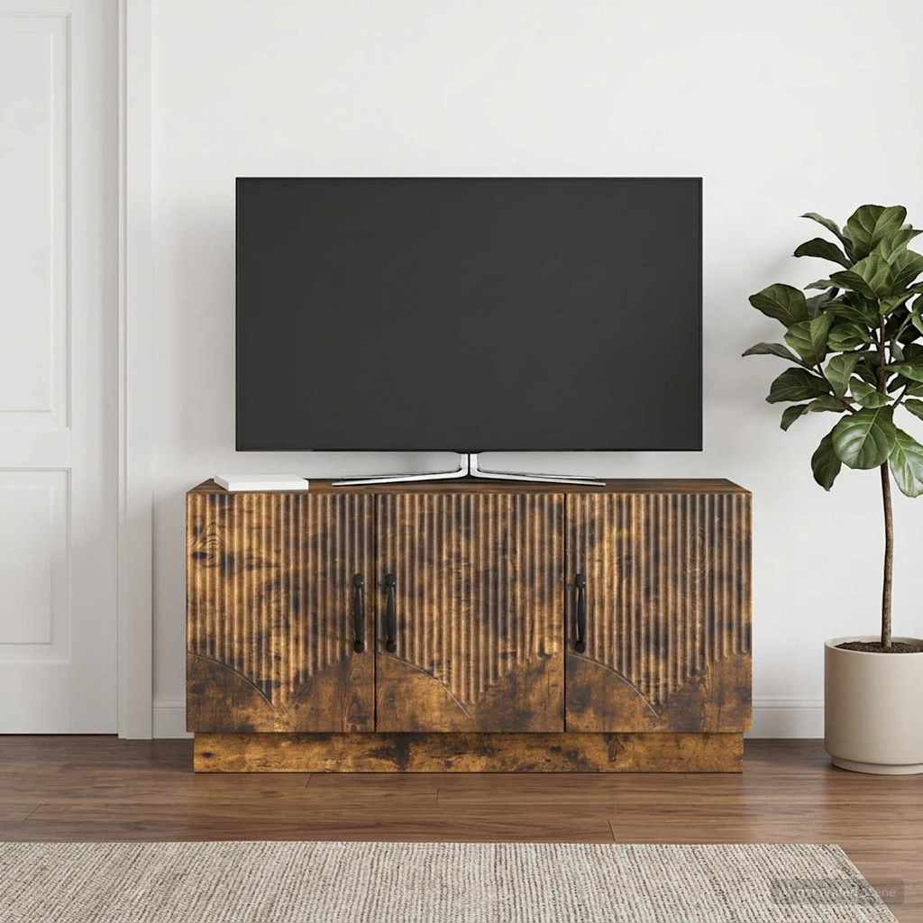 vidaXL Ντουλάπι TV Καπνισμένο Ξύλο Δρυός 99 x 34,5 x 47 εκ