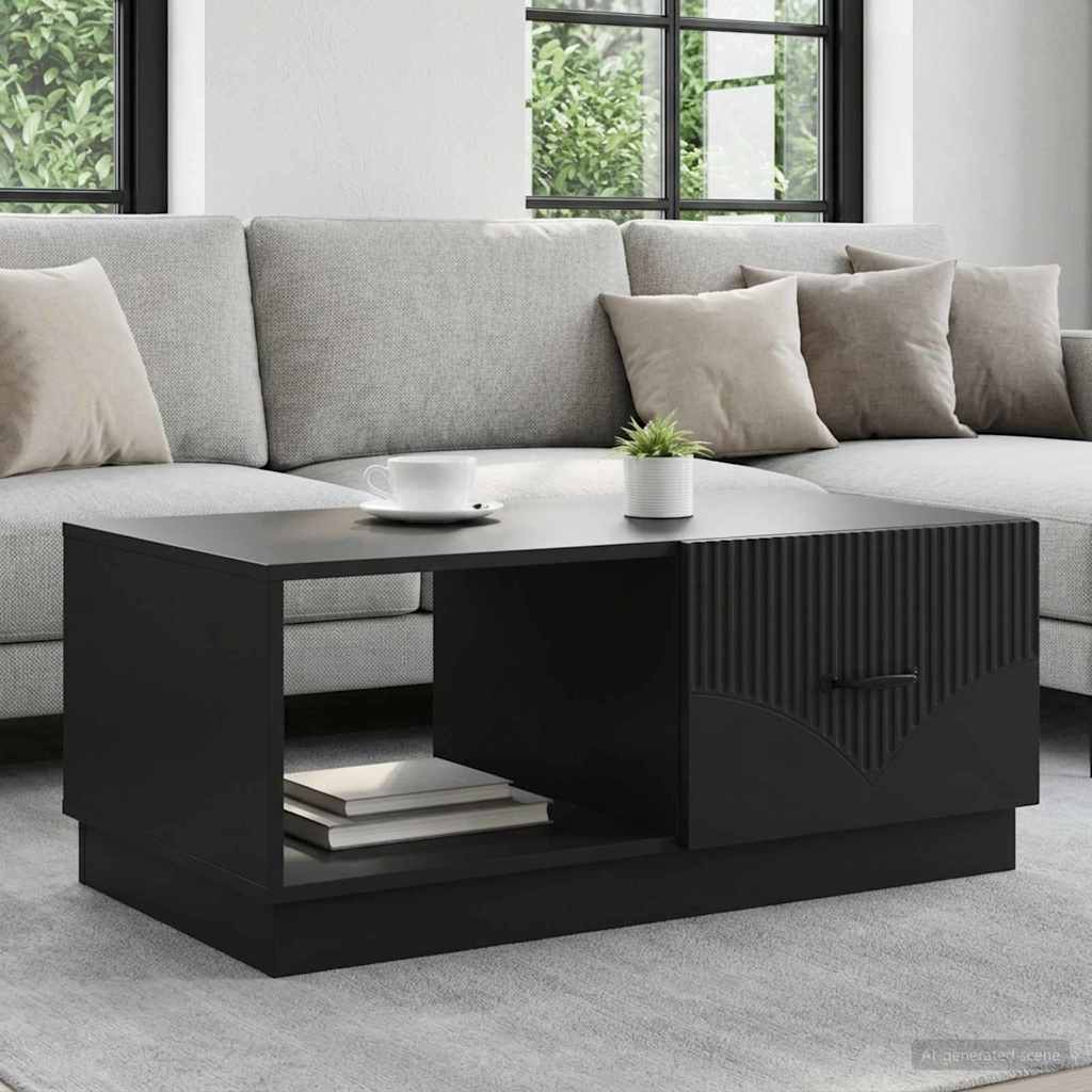 vidaXL Τραπεζάκι σαλονιού Μαύρο 90 x 50 x 37 εκ Επεξεργασμένο Ξύλο