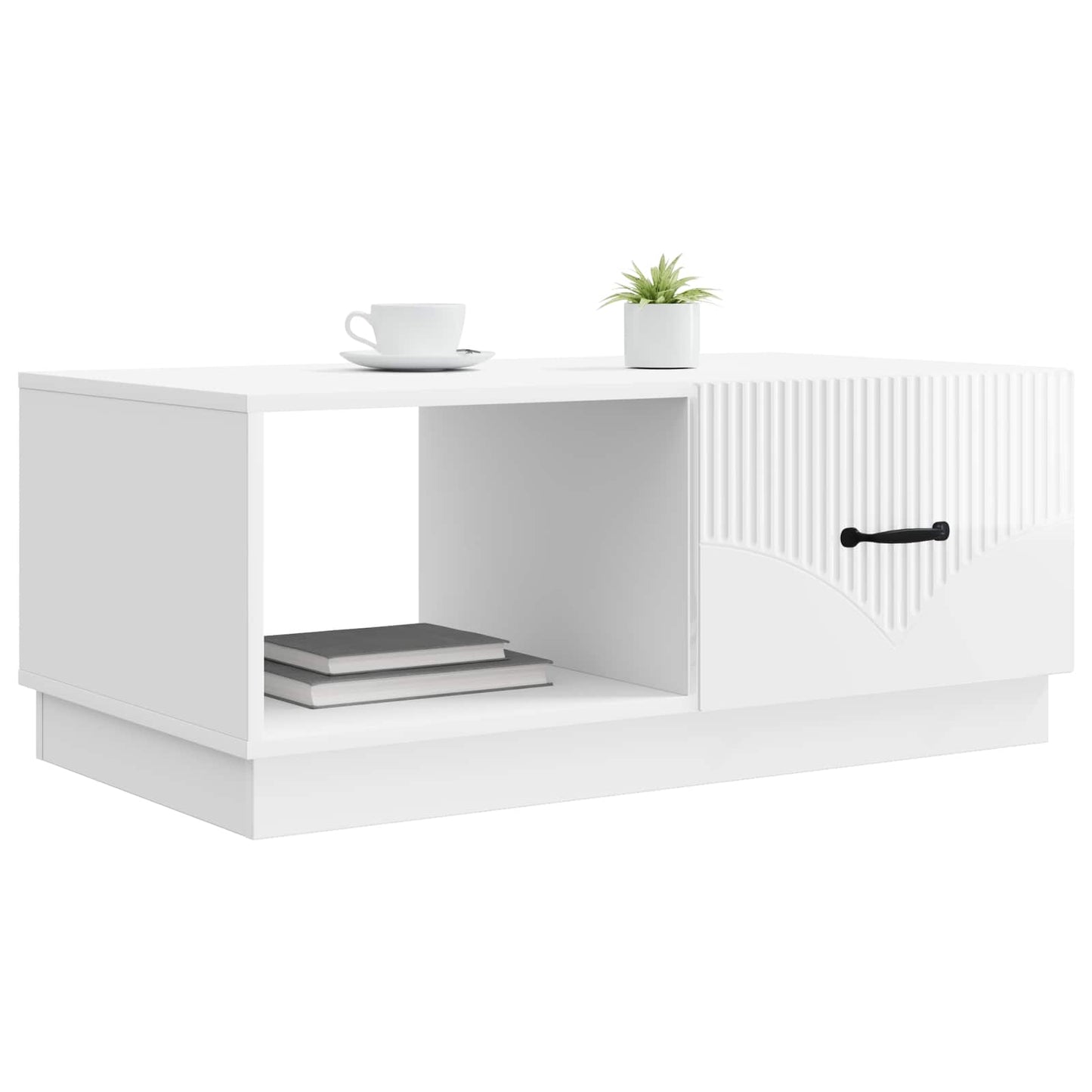 vidaXL Τραπεζάκι σαλονιού Γυαλιστερό Λευκό 90 x 50 x 37 εκ