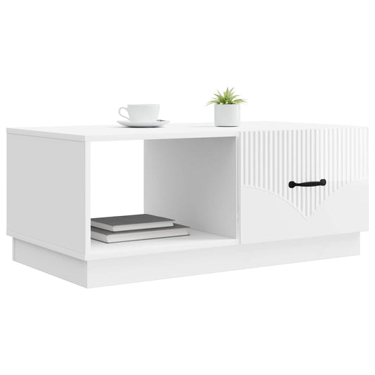 vidaXL Τραπεζάκι σαλονιού Γυαλιστερό Λευκό 90 x 50 x 37 εκ