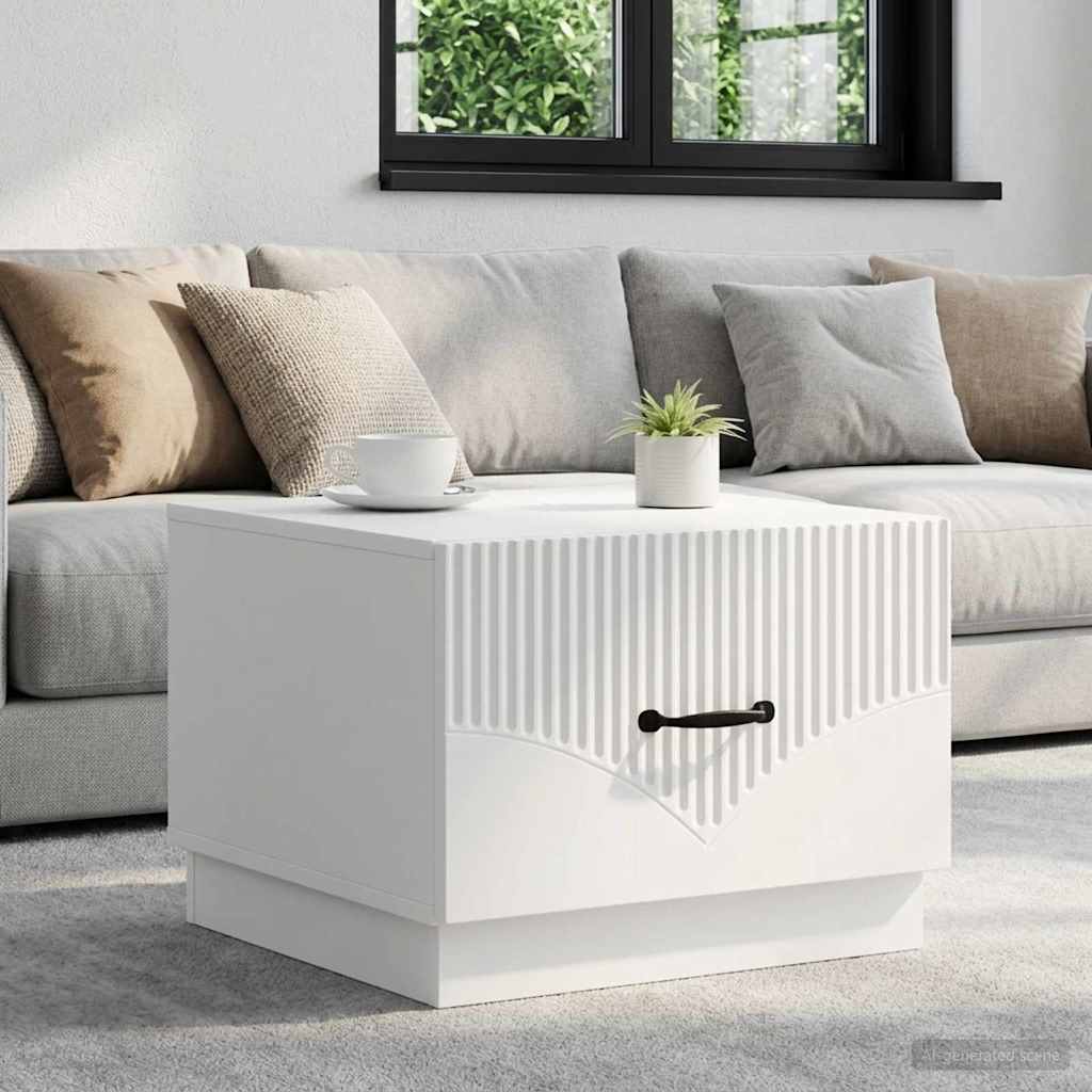 vidaXL Τραπεζάκι σαλονιού Λευκό 49 x 50 x 37 εκ. Επεξεργασμένο Ξύλο