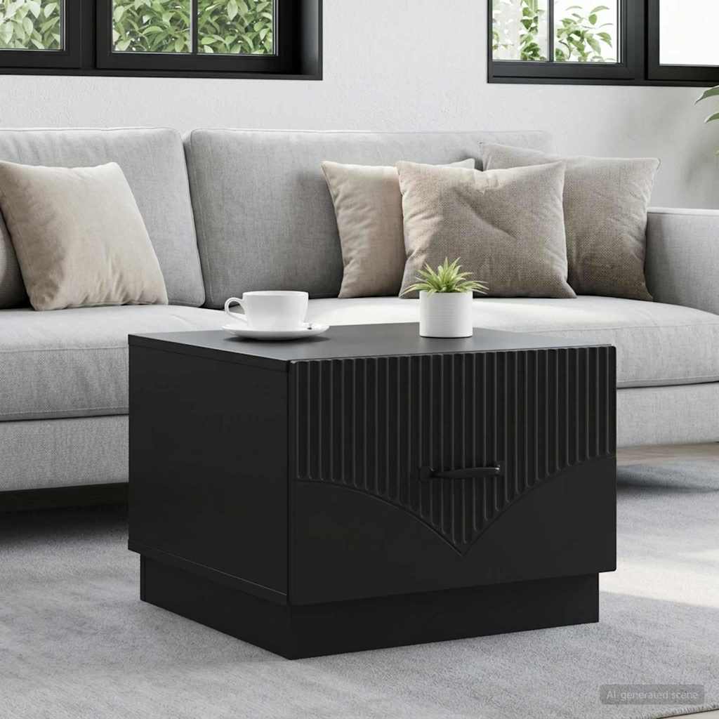 vidaXL Τραπεζάκι σαλονιού Μαύρο 49 x 50 x 37 εκ. Επεξεργασμένο Ξύλο