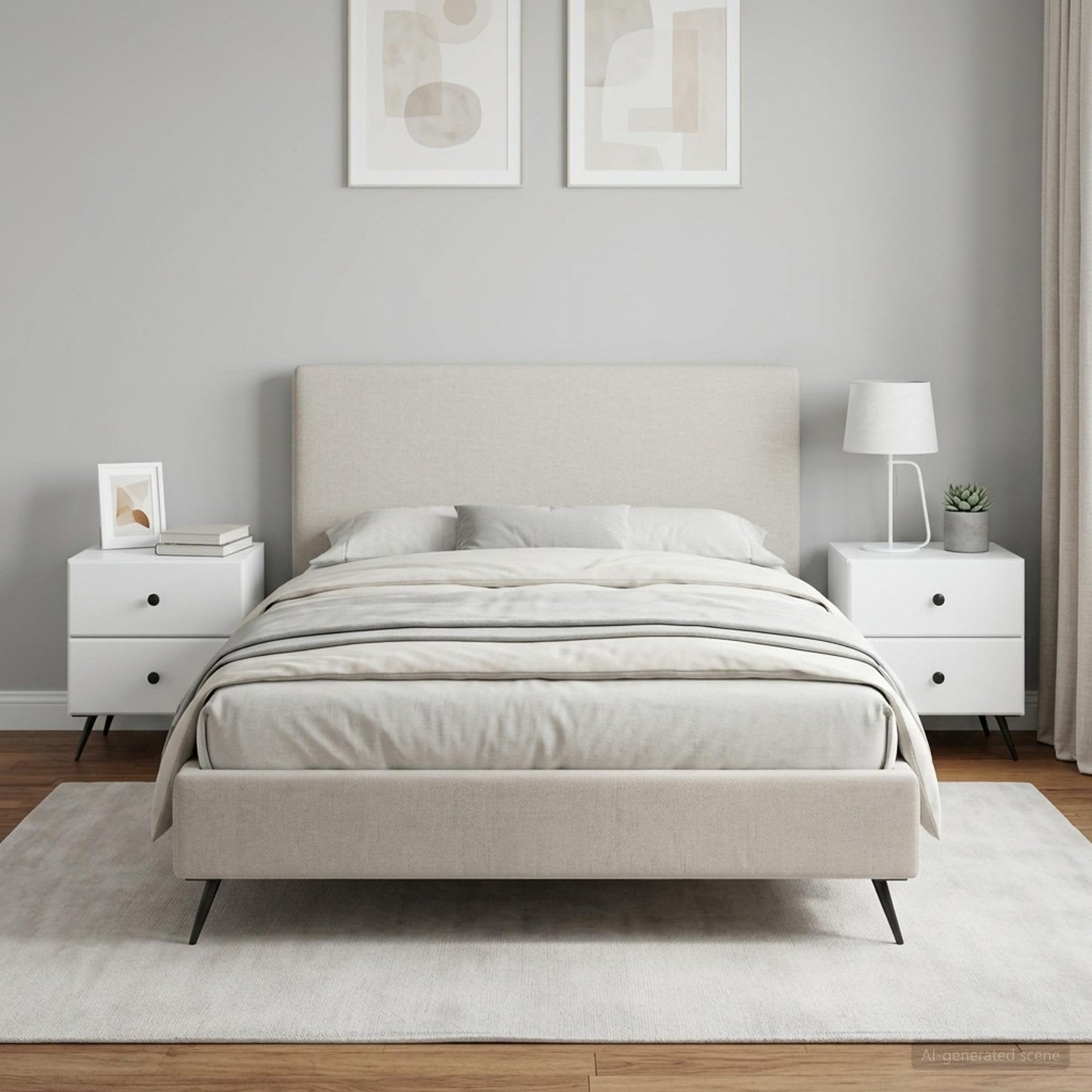 vidaXL Κομοδίνο 2 τεμ. Λευκό 43 x 34,5 x 47,5 εκ Επεξεργασμένο Ξύλο