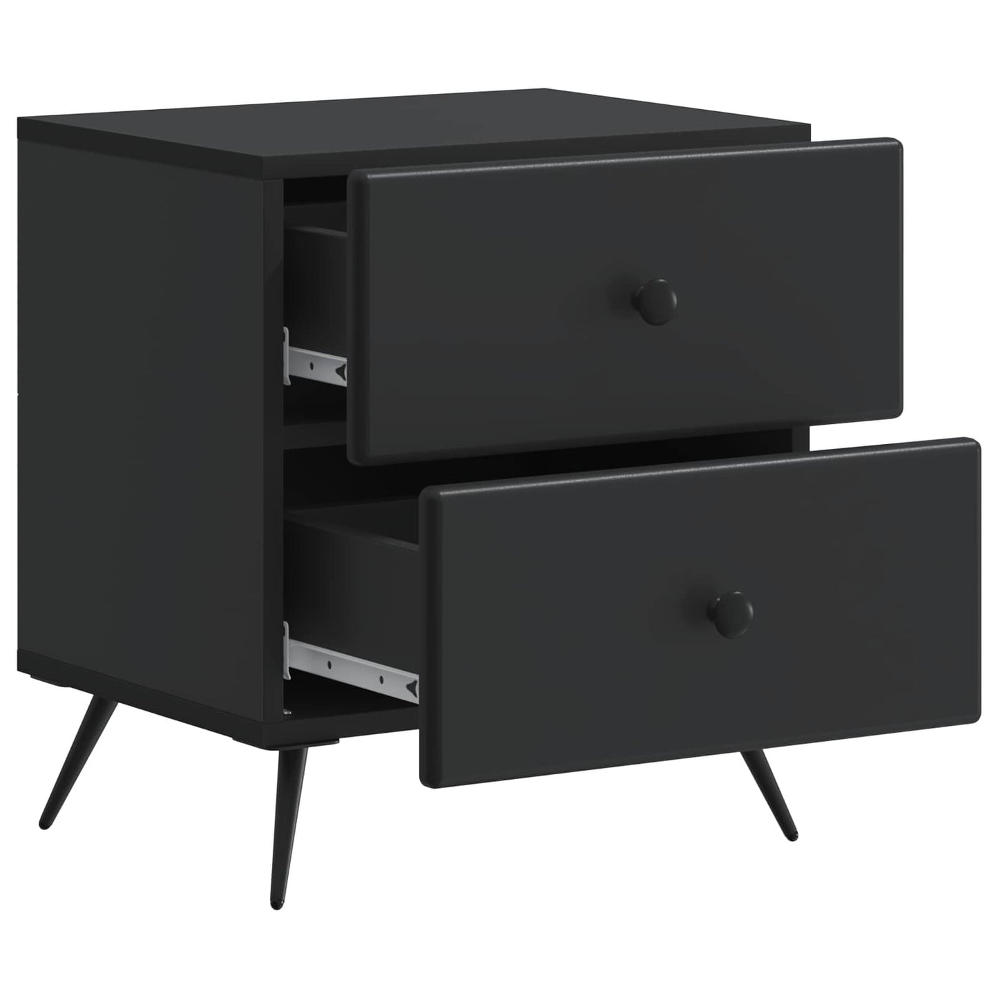 vidaXL Κομοδίνο Μαύρο 43 x 34,5 x 47,5 εκ Επεξεργασμένο Ξύλο