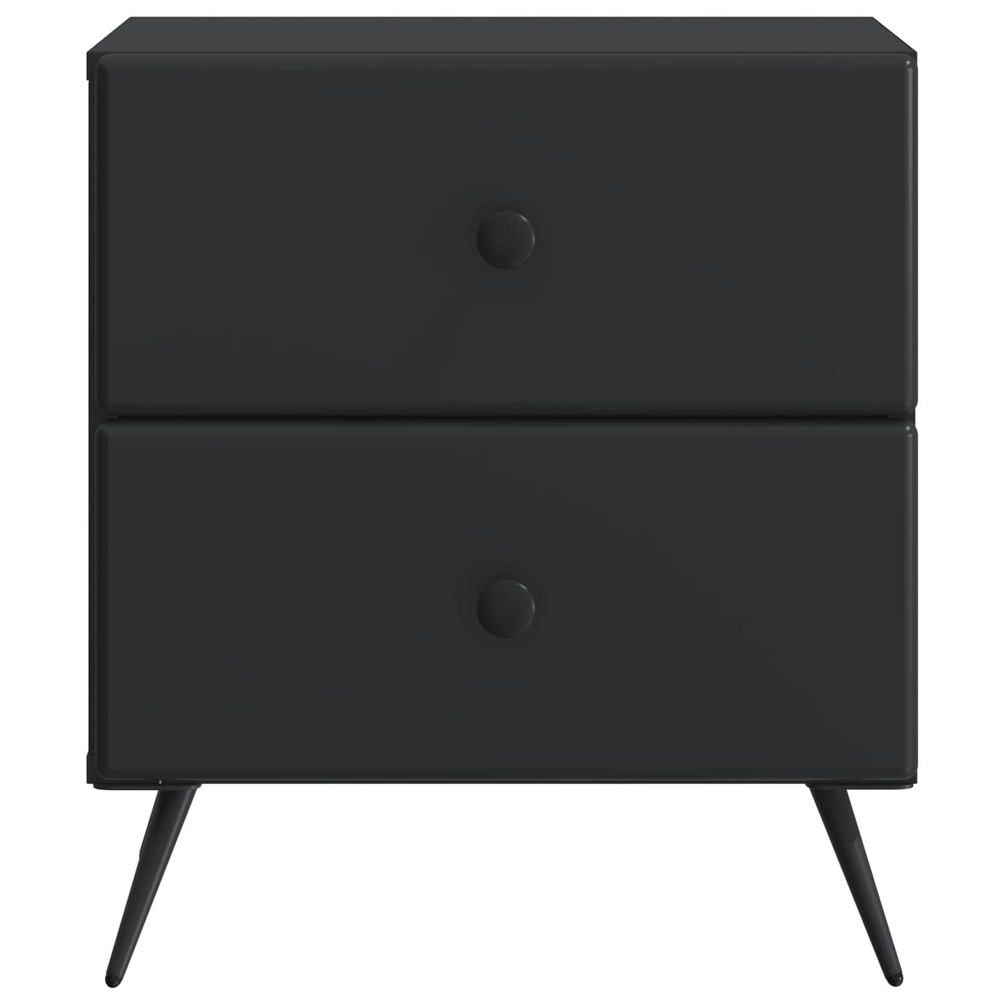 vidaXL Κομοδίνο 2 τμχ. Μαύρο 43 x 34,5 x 47,5 εκ Επεξεργασμένο Ξύλο