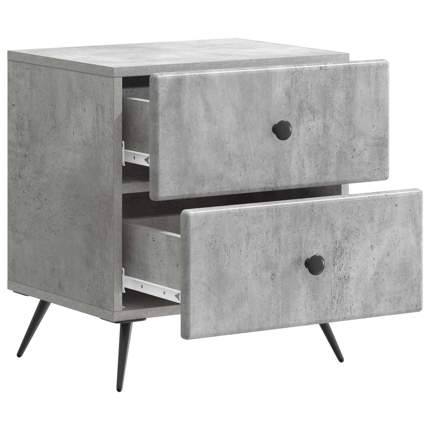 vidaXL Κομοδίνο 2 τμχ. Γκρι Σκυροδέματος 43 x 34,5 x 47,5 εκ
