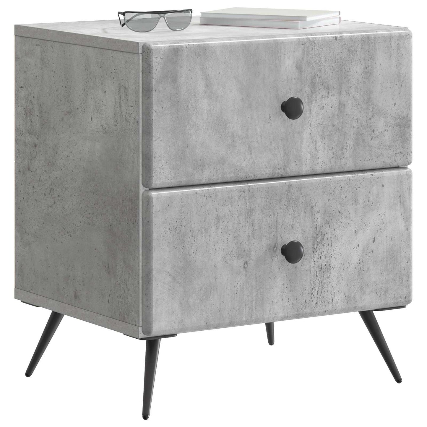 vidaXL Κομοδίνο 2 τμχ. Γκρι Σκυροδέματος 43 x 34,5 x 47,5 εκ