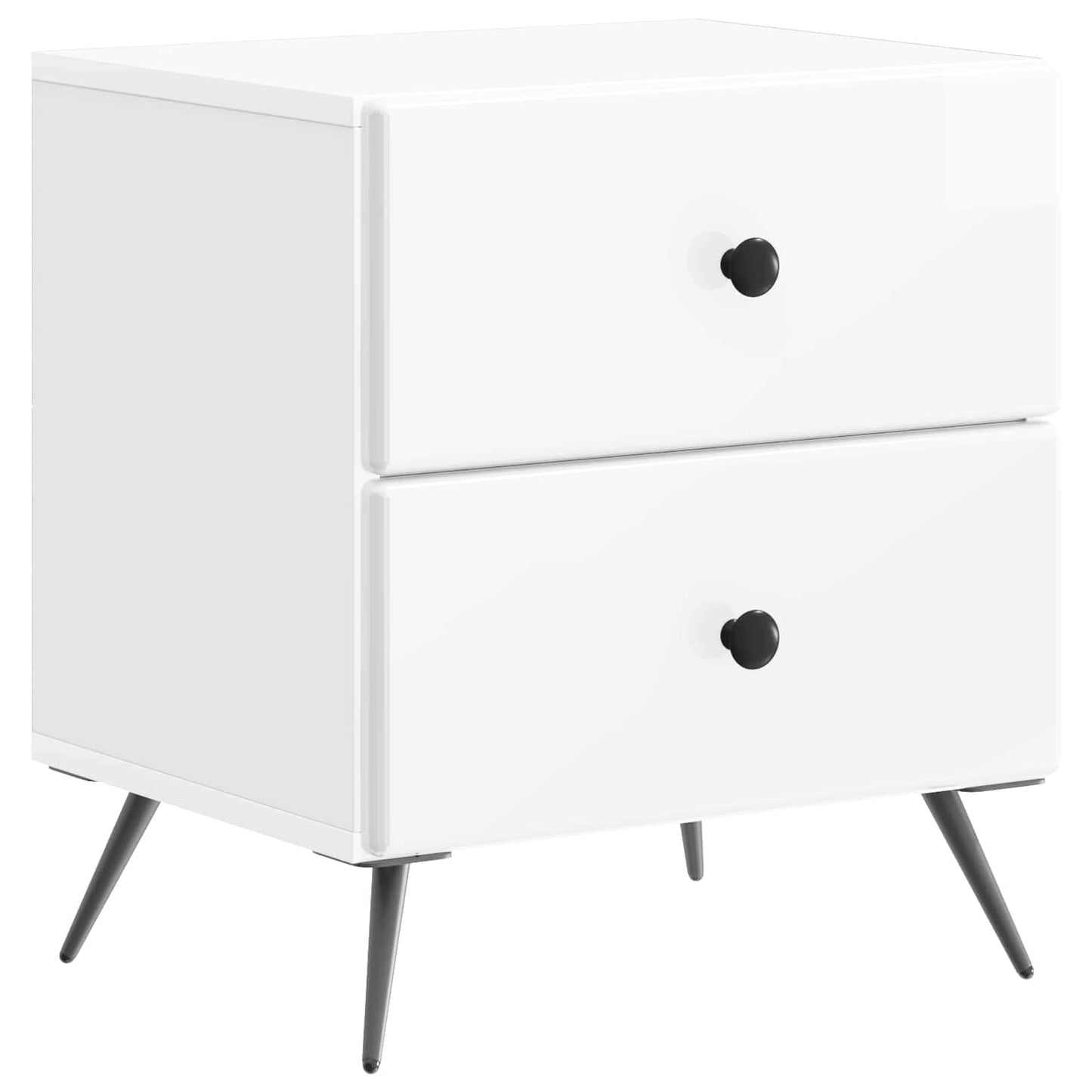 vidaXL Κομοδίνο 2 τμχ. Γυαλιστερό Λευκό 43 x 34,5 x 47,5 εκ