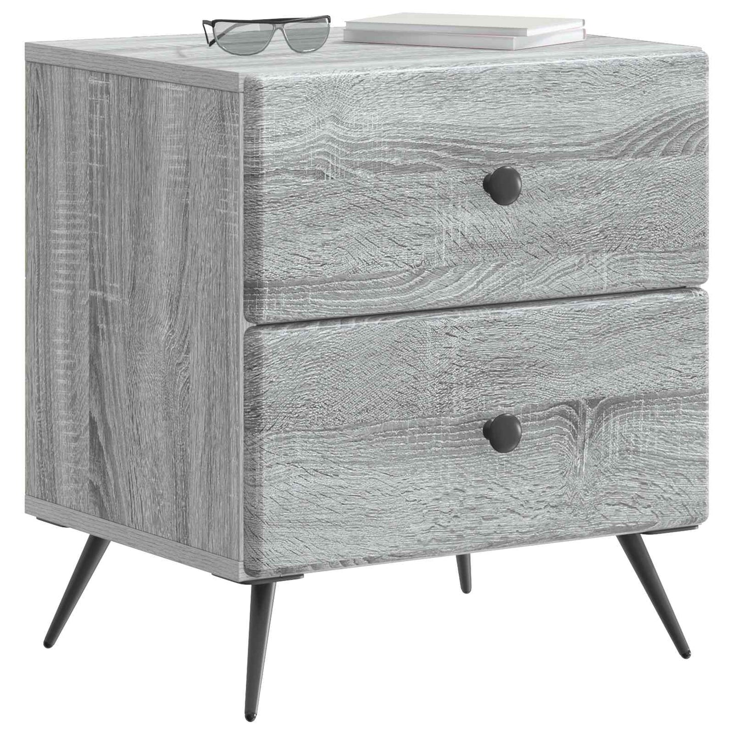 vidaXL Κομοδίνο 2 τμχ. Γκρι Sonoma 43 x 34,5 x 47,5 εκ