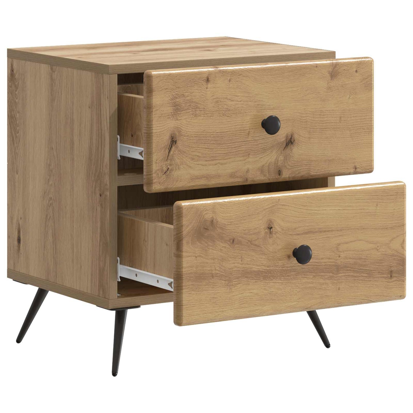 vidaXL Κομοδίνο 2 τμχ. Artisan Δρυς 43 x 34,5 x 47,5 εκ
