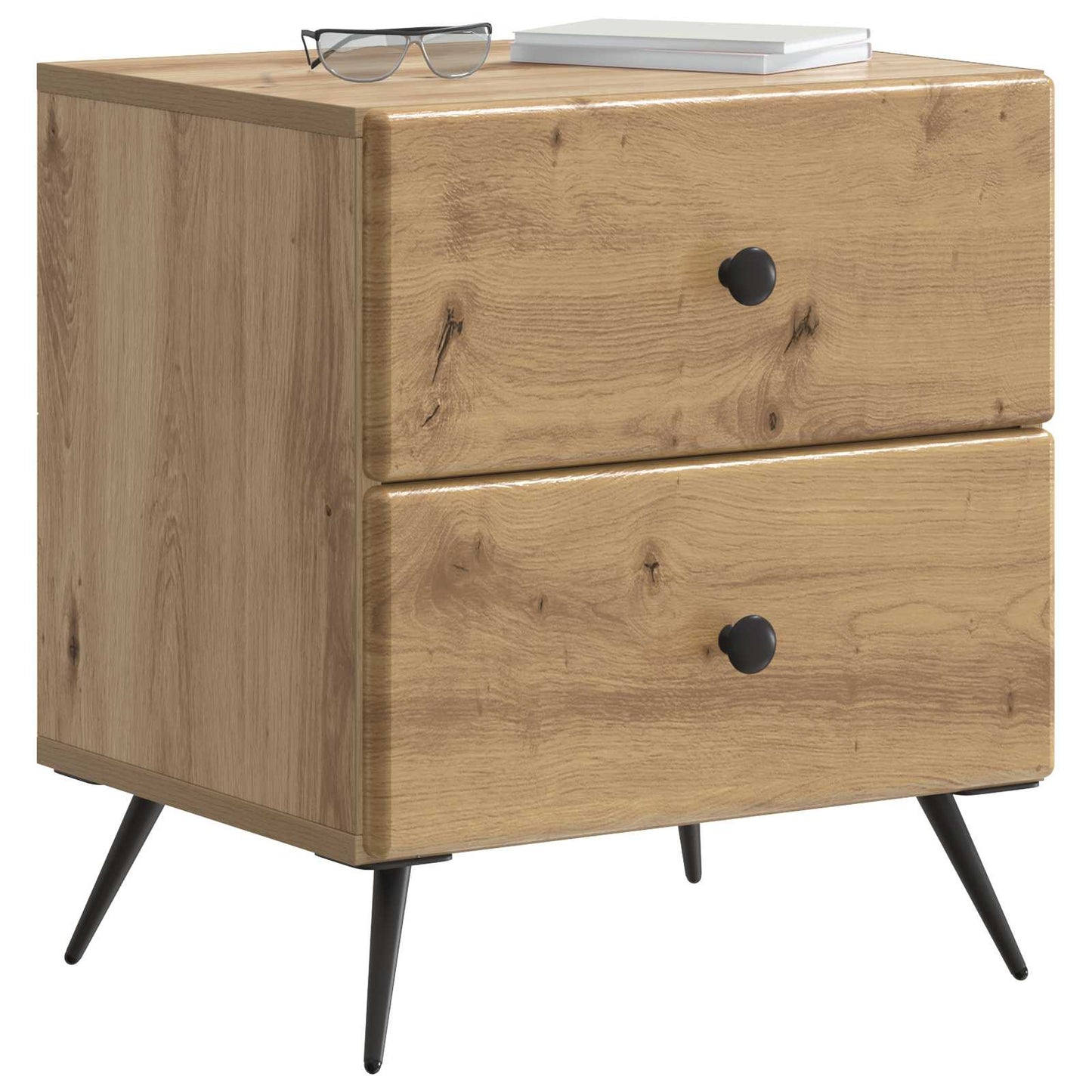 vidaXL Κομοδίνο 2 τμχ. Artisan Δρυς 43 x 34,5 x 47,5 εκ