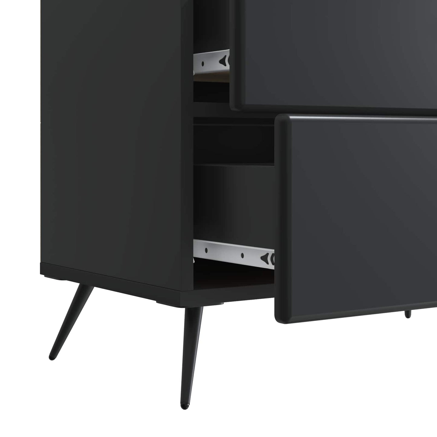 vidaXL Κομοδίνο Μαύρο 62 x 34,5 x 47,5 εκ Επεξεργασμένο Ξύλο