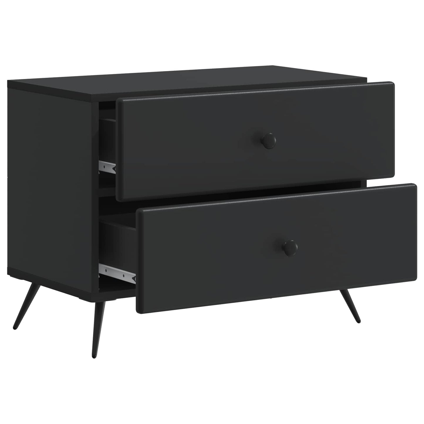 vidaXL Κομοδίνο Μαύρο 62 x 34,5 x 47,5 εκ Επεξεργασμένο Ξύλο