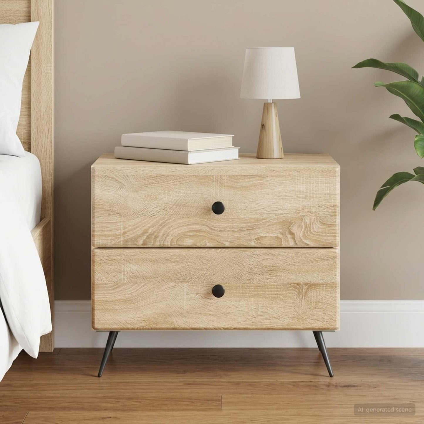 vidaXL Κομοδίνο Sonoma Δρυς 62 x 34,5 x 47,5 εκ Επεξεργασμένο Ξύλο