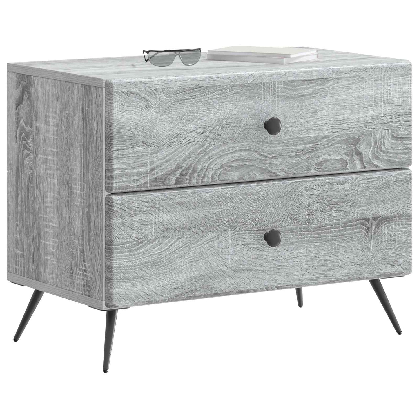 vidaXL Κομοδίνο Γκρι Sonoma 62 x 34,5 x 47,5 εκ Επεξεργασμένο Ξύλο