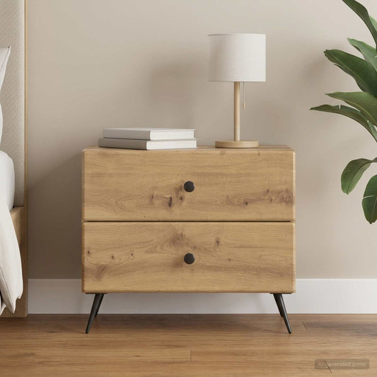 vidaXL Κομοδίνο Artisan Δρυς 62 x 34,5 x 47,5 εκ Επεξεργασμένο Ξύλο