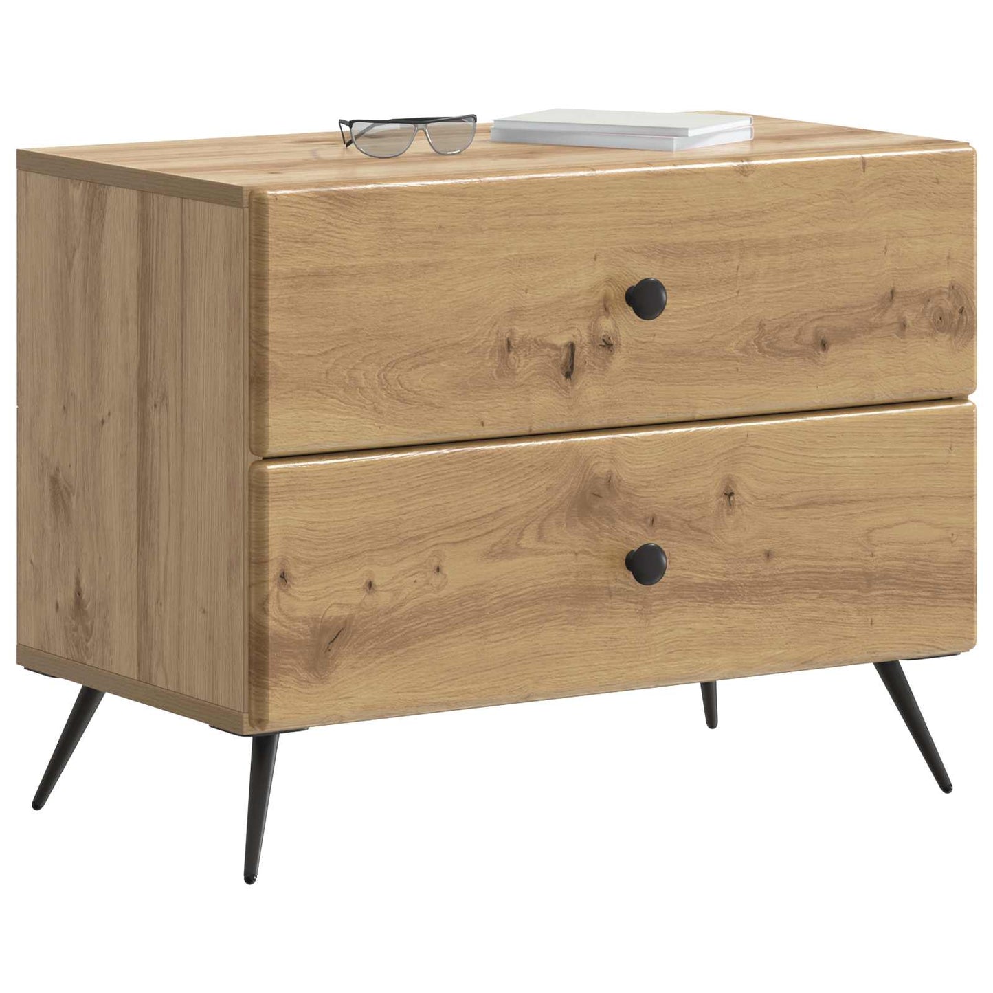 vidaXL Κομοδίνο Artisan Δρυς 62 x 34,5 x 47,5 εκ Επεξεργασμένο Ξύλο