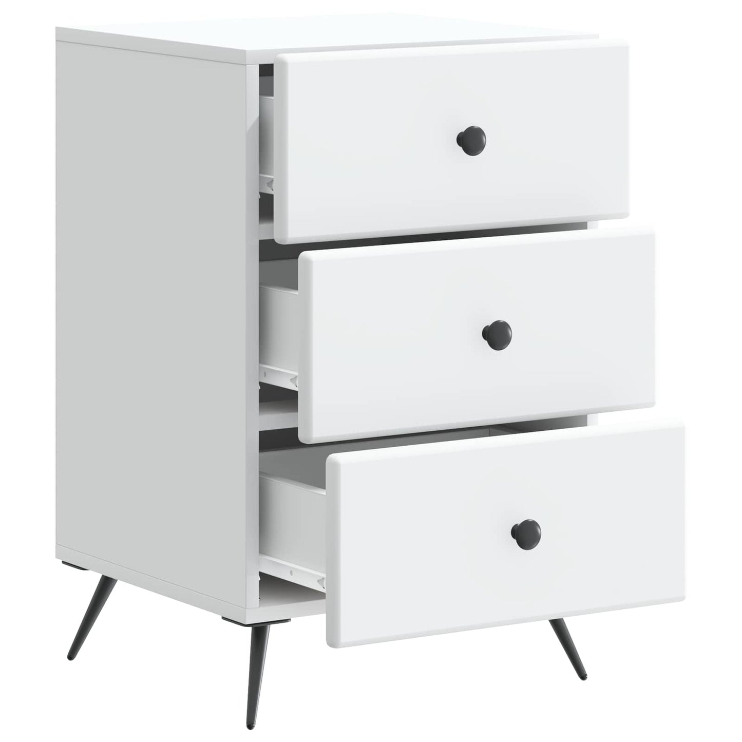 vidaXL Κομοδίνο με συρτάρι Λευκό 43 x 41 x 66,5 εκ. Επεξεργασμένο Ξύλο