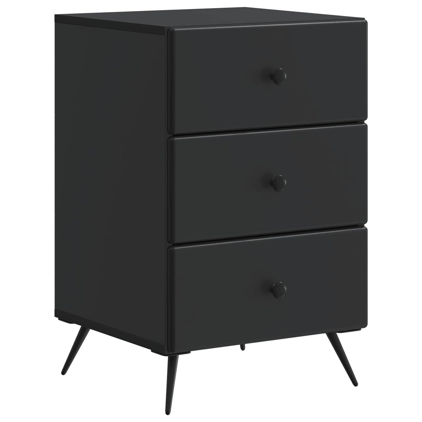 vidaXL Κομοδίνο Μαύρο 43 x 41 x 66,5 εκ. Επεξεργασμένο Ξύλο