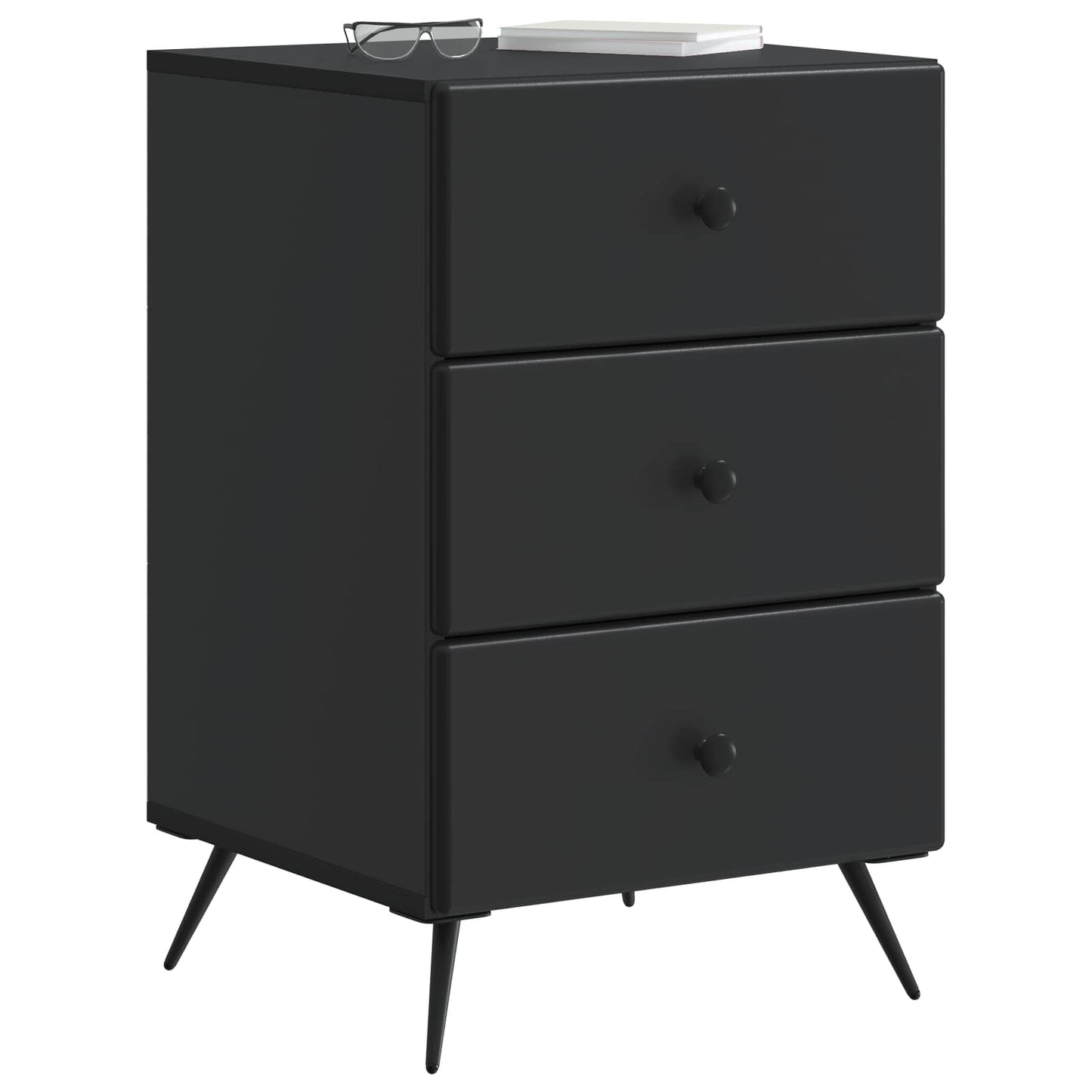 vidaXL Κομοδίνο Μαύρο 43 x 41 x 66,5 εκ. Επεξεργασμένο Ξύλο