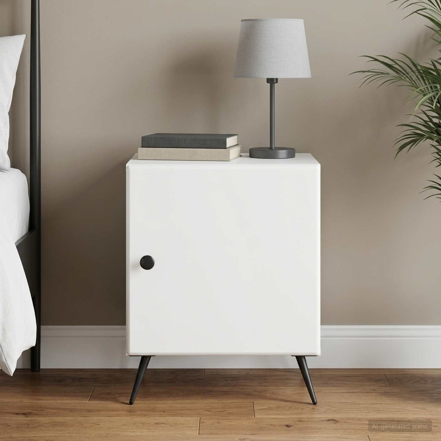 vidaXL Κομοδίνο Λευκό 43 x 34,5 x 50 εκ Επεξεργασμένο Ξύλο