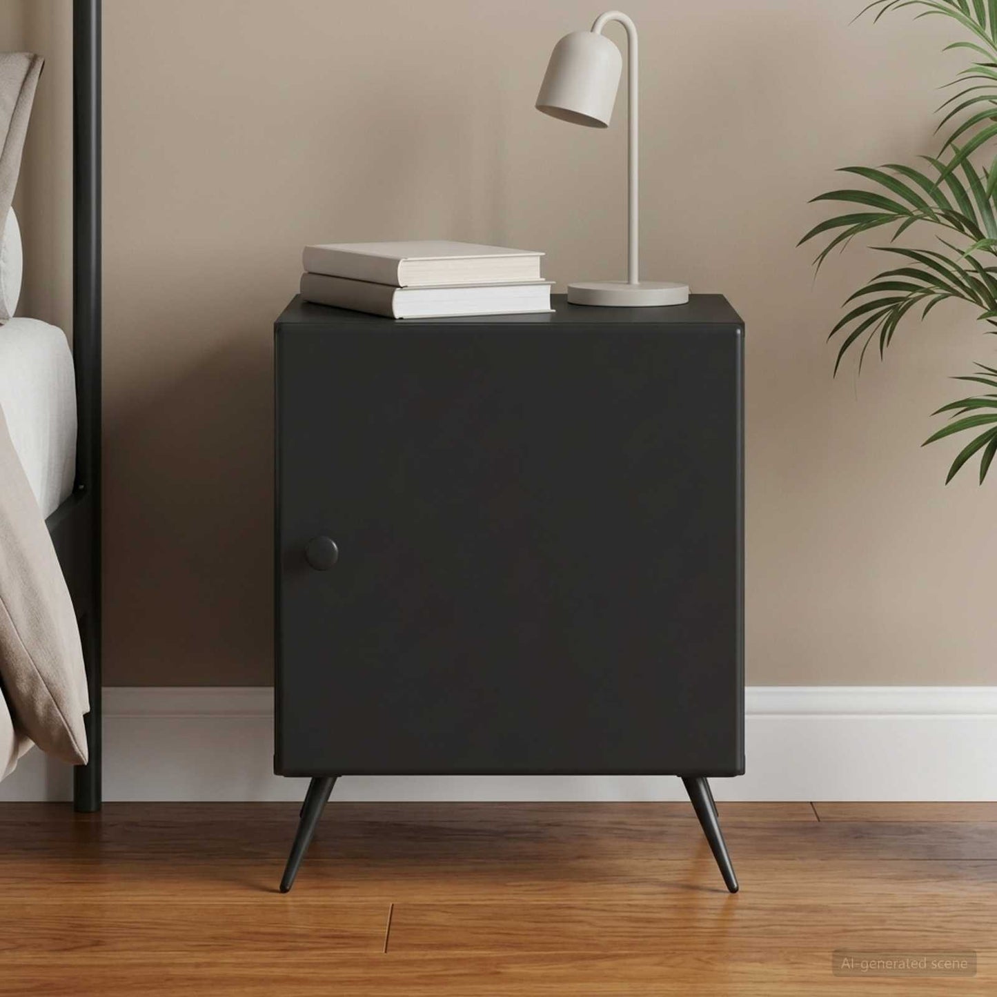 vidaXL Κομοδίνο Μαύρο 43 x 34,5 x 50 εκ Επεξεργασμένο Ξύλο