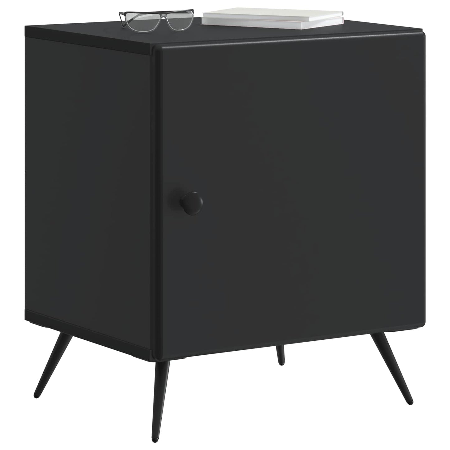 vidaXL Κομοδίνο Μαύρο 43 x 34,5 x 50 εκ Επεξεργασμένο Ξύλο