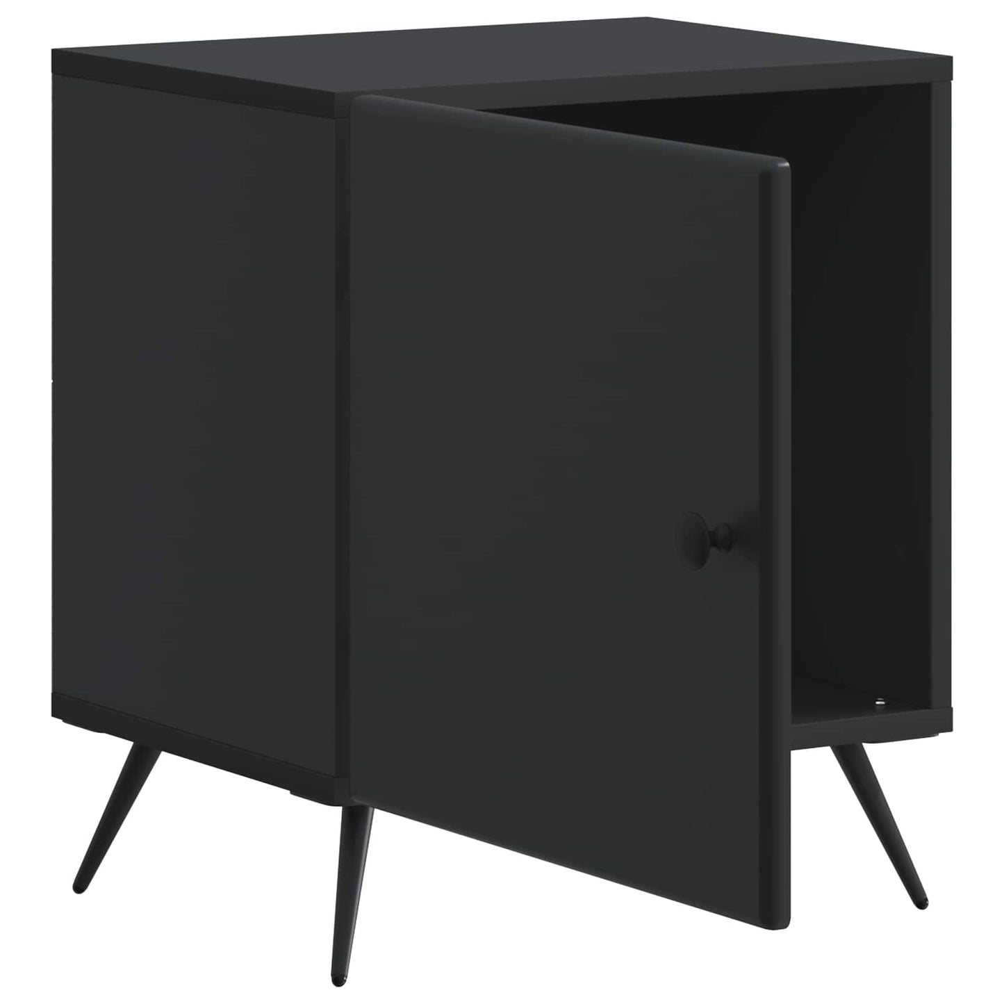 vidaXL Κομοδίνο 2 τμχ. Μαύρο 43 x 34,5 x 50 εκ Επεξεργασμένο Ξύλο