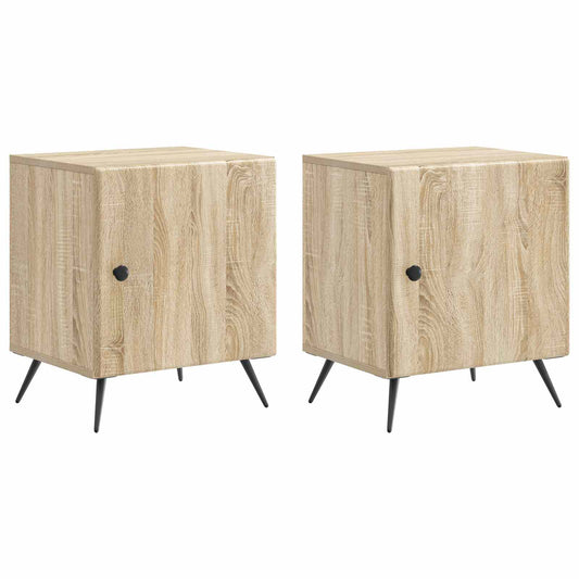 vidaXL Κομοδίνο 2 τμχ. Sonoma Δρυς 43 x 34,5 x 50 εκ